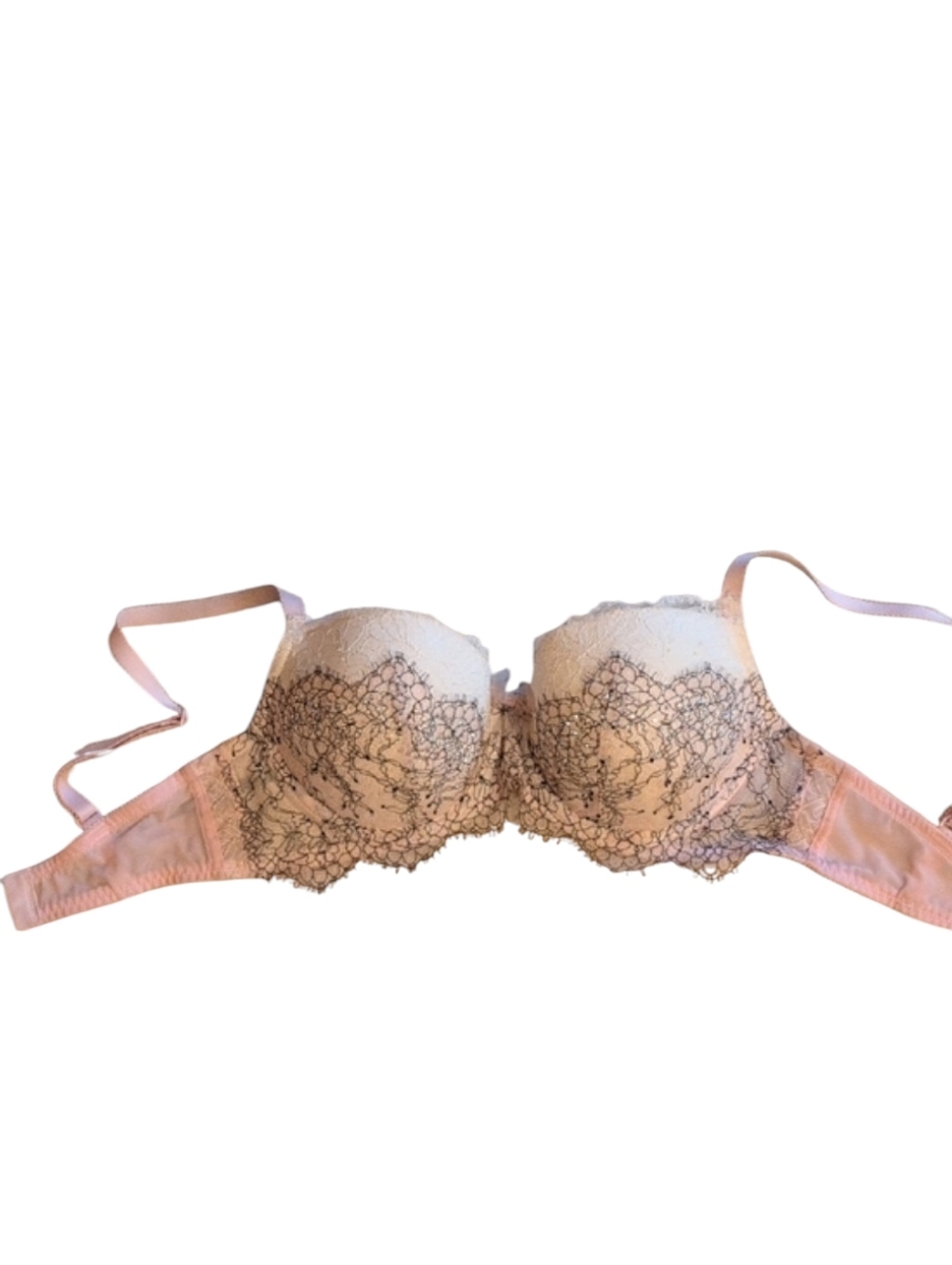 Victoria's Secret Dream Angels Push Up Bra Rhinestones Lace Limited Edition 34D